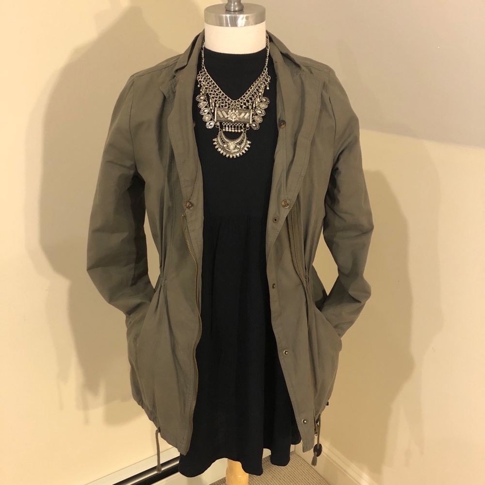 Black high neck babydoll dress